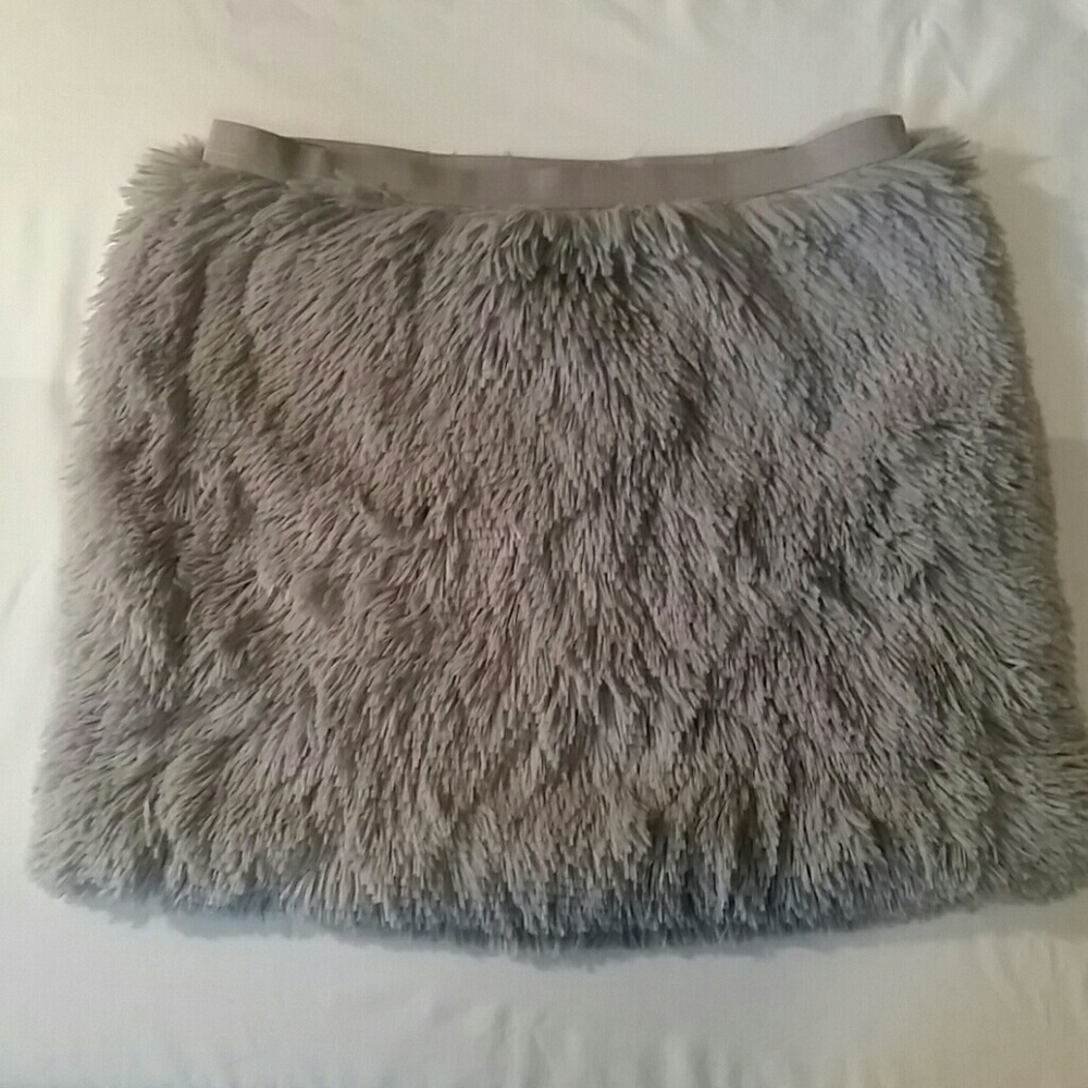 Grey Faux Fur Festival skirt